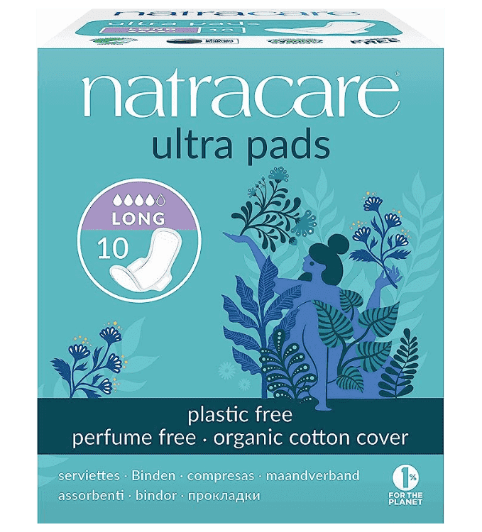 Удлиненные прокладки с крылышками Natracare Ultra Long 4 капли 10шт